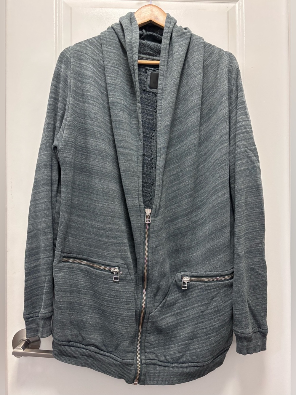 Aritzia Wilfred Free Rousseau Zip-Up Hoodie Cardigan in a heathered